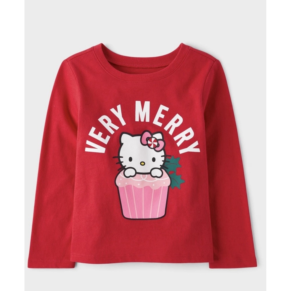 Girls Hello Kitty® Very Merry Graphic Tee - Red Size Medium (7/8)